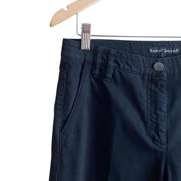 Luisa Cerano Womens Size 8 Black Jeans Flare Leg Pockets - Picture 4 of 12